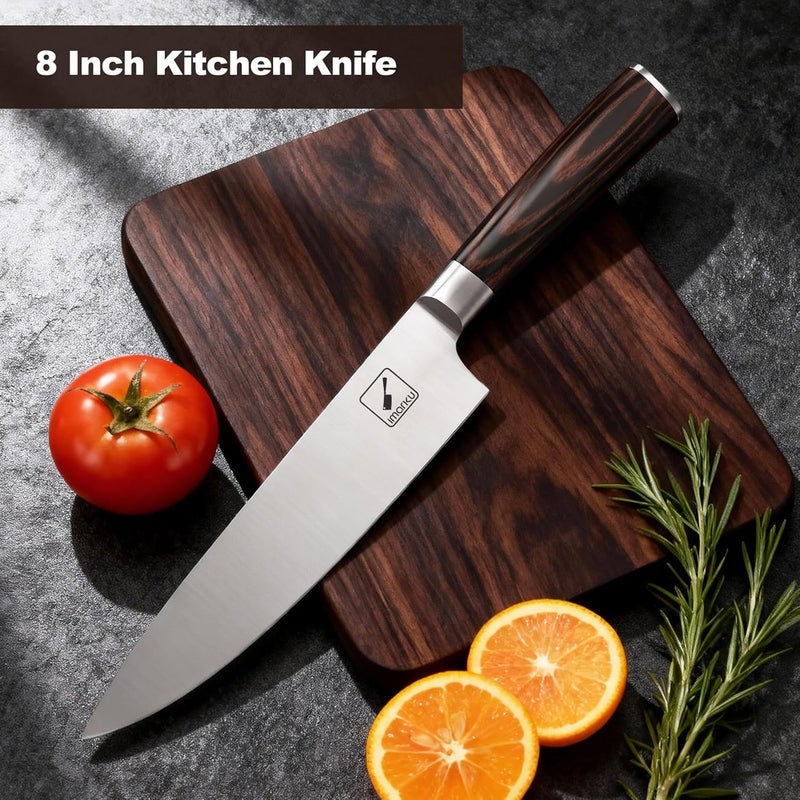 imarku Chef Knife 8 Inch, Professional Kitchen Knife in Japanese HC Steel, Super Sharp Knife With Ergonomic Handle, Cooking Knife With Gift Box, Kitchen Gadgets, Best Gifts for Family and Friends - Image 5